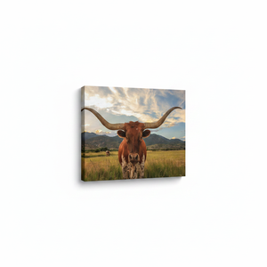 Texas Longhorn Cow Art: Printed Canvas Wall Decor - Elegant Design,<b>WRAPPED</b> CANVAS - Product Image 2