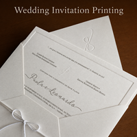 Invitations de mariage de luxe avec enveloppes, gaufrage à chaud personnalisé sur papier texturé