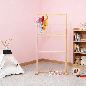 Solid wood pet clothes rack, floor-standing <b>wardrobe</b> for dogs and cats, indoor storage rod, made of natural wood, specifically - Product Image 2