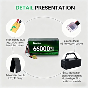 Pin Lithium-ion sạc lại dung lượng lớn, mật độ năng lượng cao, 330wh/kg, 66000mah, 6S 12S, bán buôn nhà máy, dành cho máy bay không người lái/UAV - Product Image 3