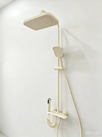 Robinet de douche moderne avec affichage numérique, ensemble de douche mural effet pluie avec 4 fonctions, douche à touches piano pour maisons et hôtels