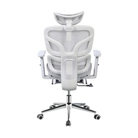 Chaise de bureau ergonomique en maille intégrale noire à prix réduit avec support lombaire respirant et repose-pieds