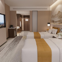 Meubles de chambre à coucher d'hôtel cinq étoiles en bois massif moderne, design durable et écologique, tailles/couleurs personnalisées, usage commercial