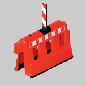 Barrera de Seguridad Vial Roja de 20 kg Marca Ileritraffic, Mini Señalización 40x100x60cm, Separador de Carriles de Tráfico, Modelo 12522 FB R - Product Image 2