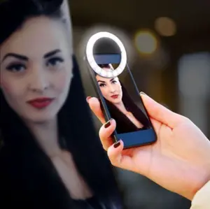 Mini lumière circulaire rechargeable à trois modes d'éclairage <span class=keywords><strong>pour</strong></span> téléphone/téléphone portable Android, ordinateur portable, photographie, caméra vidéo, maquillage <span class=keywords><strong>pour</strong></span> filles - Product Image 1