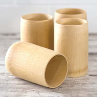 Tasse à boire en bambou gravée à la main naturelle avec paille tasse à thé en bois tasse à café tasse à vin