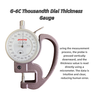 เครื่องวัดความหนาแบบดิจิตอล PEACOCK รุ่น G-6C ของแท้จากญี่ปุ่น ช่วงการวัด 0-1 มม., 0.001 มม., 20 มม. อุปกรณ์วัดความหนา - Product Image 2