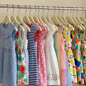 Wholesale Kids Summer Girls <b>Dresses</b> Casual Short Sleeve Ruffle Hem Multi Color Floral Print A Line <b>Dress</b> <b>for</b> Everyday Wear - Product Image 4