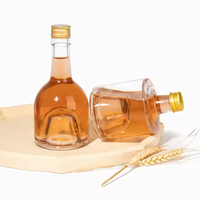 Bouteille de liqueur en verre empilable vide en gros 125ml 250ml Mini bouteille de vin ronde transparente Vodka Whisky spiritueux pour Gin Vodka