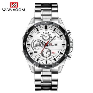 Business Men's Watch Sporty Style <b>Waterproof</b> Leather Strap Men's <b>Wristwatch</b> Factory Direct Wholesale - Product Image 1