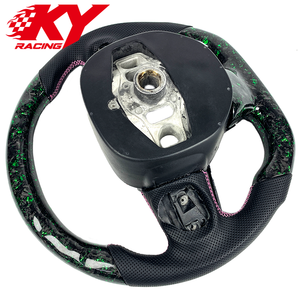 Volante deportivo personalizado de fibra de carbono forjada verde con cuero y LED RPM para Chrysler 300C 300 200S Dodge Challenger Charger - Product Image 3