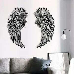 1 Pair Angel Wings Metal Wall Art with Led Lights Angel Wing Wall Art Sculpture Angel Feather Wings Photography Art Sculpture