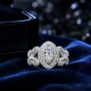 Anello a farfalla floreale a forma di marquise per donna, elegante gioiello di lusso per fidanzamento - Product Image 6