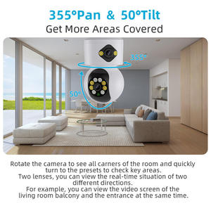 Caméra de surveillance WiFi 4MP à double objectif avec suivi humain IA, rotation panoramique/inclinaison à 360°, audio bidirectionnel, pour intérieur domestique - Product Image 4