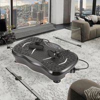 Appareil de fitness corporel complet ultra-mince à 999 vitesses avec plaque vibrante de massage des pieds et fonction musicale, à brancher