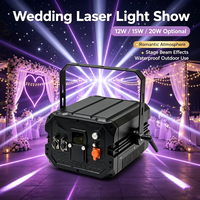 Luces Láser Bluetooth de 15w, Luz Láser de Escenario con Haz 3D, Proyector de Haz de Animación a Prueba de Agua DMX512 para Bodas, DJ, Discotecas