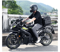 Sacoche arrière de moto en PVC extensible grande capacité, sac de rangement étanche pour bagages de longue distance