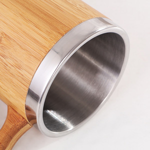 350ml 304 Stainless Steel Tumbler with <b>Bamboo</b> Handle Business Gift Thermos Cup <b>Mug</b> with Eco-Friendly Design - Product Image 5