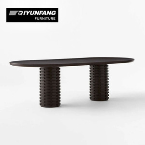 Tavolo da Pranzo Ovale <span class=keywords><strong>in</strong></span> <span class=keywords><strong>Legno</strong></span> Massello Fatto a Mano, Stile Nordico Elegante e Moderno, Ecologico e Stabile per Arredamento Casa e Ristoranti - Product Image 5