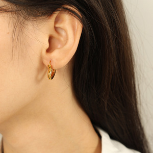 Pendientes de Botón en Forma de Corazón, Aleación de Zinc Dorada y Plateada EH801, Joyería de Moda para Mujer - Product Image 4