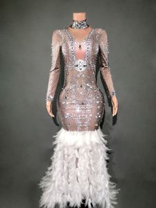 Forniture per feste di capodanno 2024 diamanti di cristallo nuovo modello abito Spandex Ropa Materna abito premaman per il servizio fotografico - Product Image 6