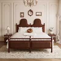 Lit double Paris en pin massif, style moderne, rembourré, écologique, luxe léger, pour chambre principale, lit haut américain