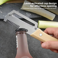 Nieuw ergonomisch schilmesje met houten handvat, roestvrijstalen groenteschiller met houten handvat, 2-in-1 fruit- en aardappelschiller