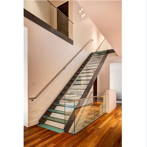 Prima Escaliers d'intérieur modernes et personnalisés de haute qualité Escaliers à poutre unique <span class=keywords><strong>Escalier</strong></span> en forme de U avec marches solides Riser ouvert - Product Image 5