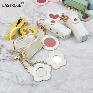 Bolsa de Piel Sintética al por Mayor para Lápiz Labial con Llavero, Etiqueta Privada, Mini Espejo de Maquillaje, Bolsa para Brillo Labial - Product Image 5