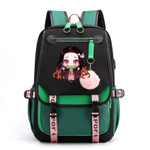 Custom logo Demon Slayer Nezuko Kawaii Cartoon School <b>Bag</b> Large Capacity Manga to Travel Girls' Bookbags Anime Backpack - Product Image 2