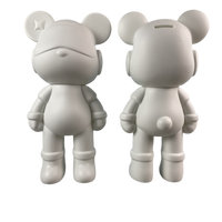 Figurine d'animal en résine blanche DIY 23cm/33cm/53cm, Ours Fluide Mode Brick Fluid Bear, figurine de collection Fluid Space avec lunettes de soleil