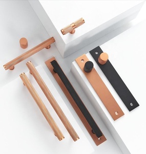 Low Price High Quality American Style Nordic <strong>Black</strong> Gold Cabinet <strong>Door</strong> Knurled Handle Brass - Product Image 5