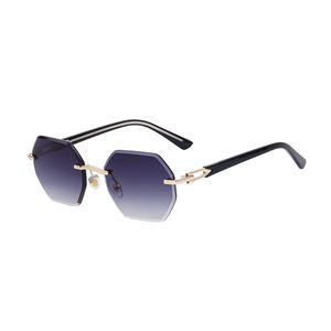 2025 moda <span class=keywords><strong>gafas</strong></span> de <span class=keywords><strong>sol</strong></span> sin marco UV400 PC Material corte de diamante diseño Unisex anteojos hombres mujeres venta al por mayor <span class=keywords><strong>gafas</strong></span> de <span class=keywords><strong>sol</strong></span> - Product Image 5