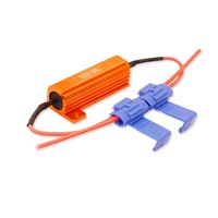 Decodificador LED universal para automóviles RX24-50W de alta potencia, oro-aluminio, 6R8R10 ohmios, para luces traseras, luces de freno, luces direccionales y decodificación de carga.