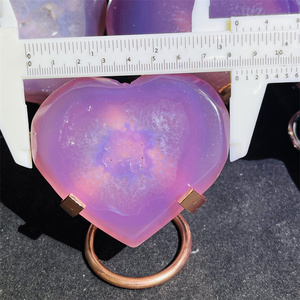 Cœur en agate druzy de <span class=keywords><strong>quartz</strong></span> de guérison de haute qualité, sculpture de paume, agate <span class=keywords><strong>rose</strong></span> polie, géode en forme de cœur pour la décoration - Product Image 3