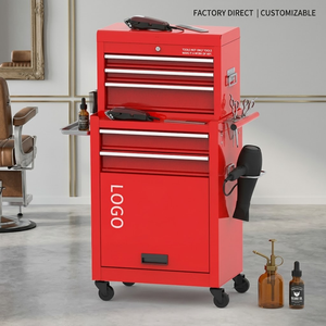 Armoire à Outils Mobile en Acier Verrouillable avec Tiroirs <span class=keywords><strong>et</strong></span> Porte de Rangement Inférieure, Servante d'Atelier Roulante pour Garage Professionnel OEM - Product Image 2