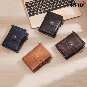 Gentil masculino couro carteira fabricante Unisex bolsa de couro real Anti Rfid Bloqueio mulheres saco de dinheiro original carteira de Couro homens - Product Image 6