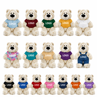 Ours en peluche personnalisé OEM Sophie, 11 pouces, super doux, avec t-shirt, logo personnalisé, jouet en peluche réconfortant, cadeau pour enfants