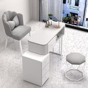 Muebles para Salón de Belleza LE, Juego de Mesa y Silla para Manicura Estilo Crema, Mesa de Manicura Multifuncional y Económica - Product Image 2