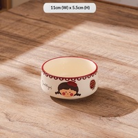 Vaisselle vintage en porcelaine fine, motif fille cerise de dessin animé mignon, écologique, lavable au lave-vaisselle, vaisselle de haute qualité pour la maison, cadeau d'anniversaire