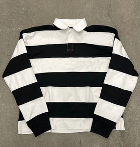 Street Style Letter Embroidered Long-sleeved Men Loose Stripe Sweatshirt Long-sleeved American Retro Casual <strong>Tshirt</strong> - Product Image 4