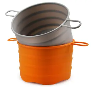 อุปกรณ์ครัวไมโครเวฟพับซิลิโคนไมโครเวฟกรองตะกร้า Big Colander พร้อมที่จับ