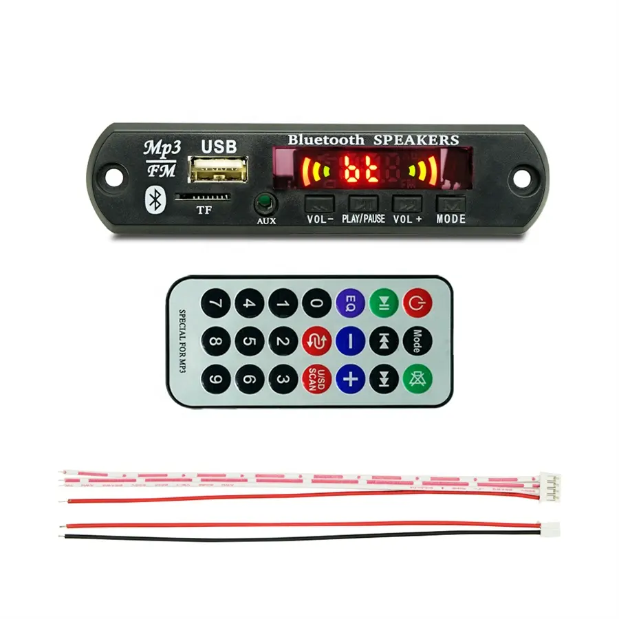 Placa decodificadora de altavoz de música, Kit de Panel inalámbrico de pantalla Digital, reproductor de MP3 para coche de 12V, reproductor de MP3, módulo USB Bluetooth