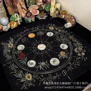 Embroidered Zodiac <b>Tablecloth</b> <b>Square</b> Velvet Mat Starry Sky Pattern Magic Backdrop For Tarot Card Game - Product Image 1