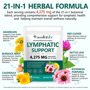 Acentiallabs 240 Gélules Souples pour le Drainage du Système Lymphatique – Compléments de Soutien Lymphatique avec Pissenlit et Bardane - Product Image 4