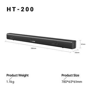 Barre de son 2.0 mini 30W pour PC de bureau, haut-parleur audio sans fil ultra-plat, HDMI ARC optique, montable au mur, vente en gros - Product Image 6