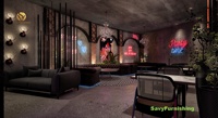 Conception de restaurant industriel, aménagement moderne, concept d'intérieur de bar et de restaurant, ensemble de meubles personnalisés pour café-restaurant