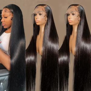 13x6 Straight Indian Hair <b>Wigs</b> <b>for</b> <b>Black</b> <b>Women</b>,Glueless Full Transparent Lace Front <b>Wig</b> Human Hair,cuticle Aligned hd Lace <b>Wigs</b> - Product Image 3