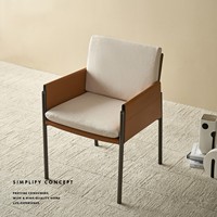 Chaise de jambe en métal de luxe nordique chaise de salle à manger en tissu en cuir PU chaise de salle à manger rembourrée pour café sillas de comedor