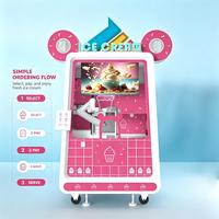 Distributeur automatique de crème glacée Funkyplay, entièrement automatique, à monnayeur, robotisé, à écran tactile, capacité 150-200, avec compresseur.